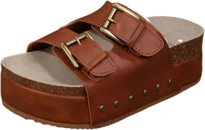 Flatform Sandals for Women Cork Footbed Slippers Platform Sandals Fashionable Thick Soled Mats Comfortable Sandals Women Dressy Summer Casual Walking Wedges Platform Wedges Open Toe Beach Shoes