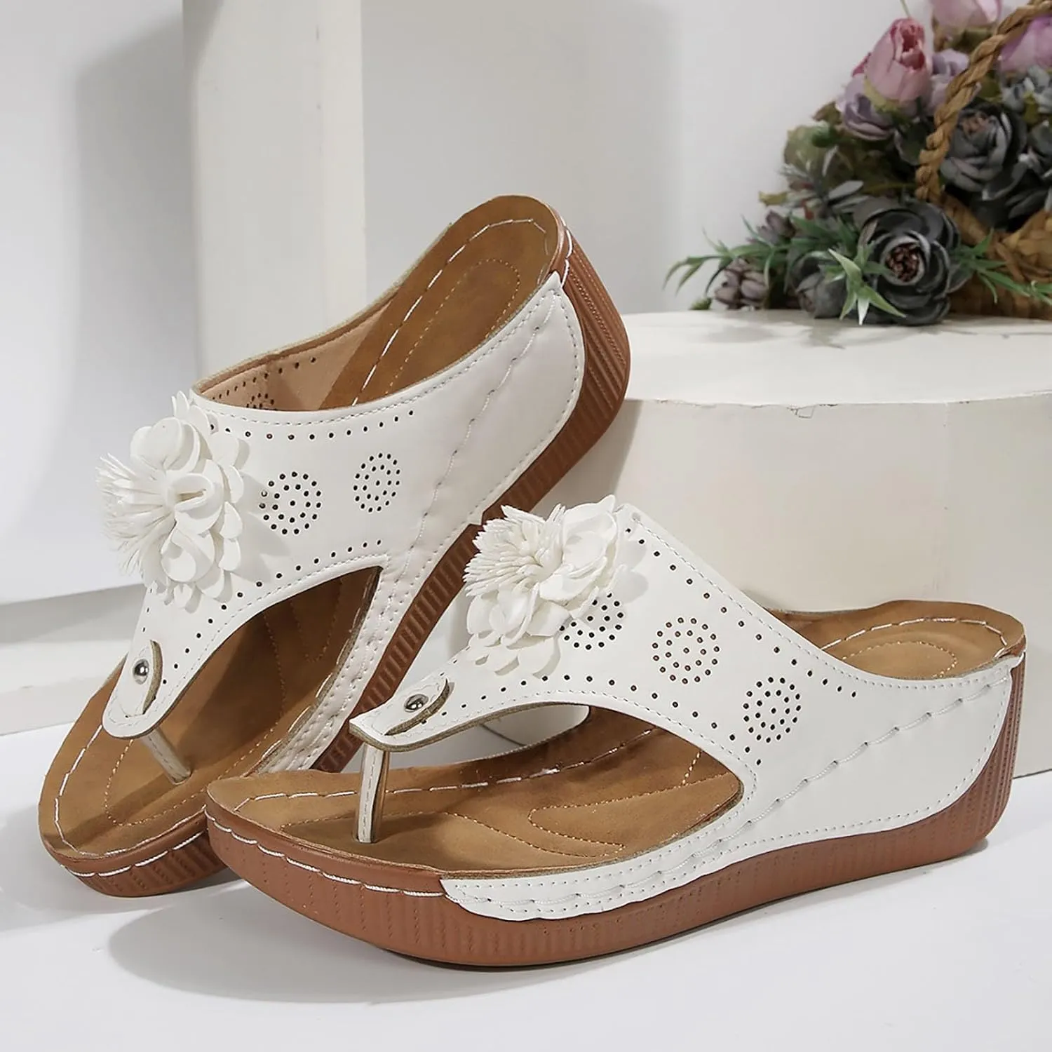 Flip Flops For Ladies Summer Wedges Shoes Women Slippers Bohemian Sandals Fashion Shoes Hiking Necessities