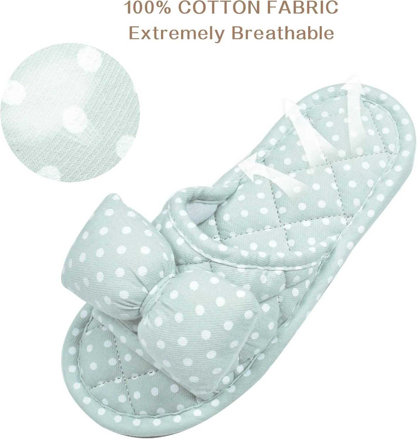 Floral Velvet House Slippers for Women, Lightweight Open Toe Washable Portable Foldable Comfortable Guest Hotel Travel Airplane Spa Slippers