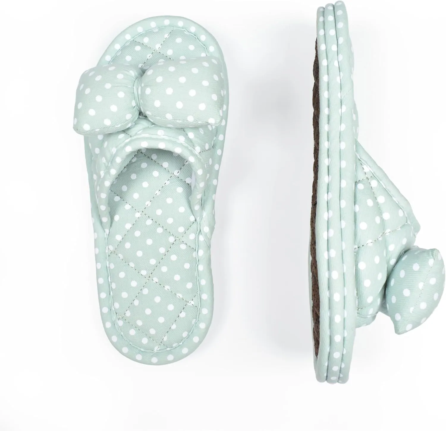 Floral Velvet House Slippers for Women, Lightweight Open Toe Washable Portable Foldable Comfortable Guest Hotel Travel Airplane Spa Slippers