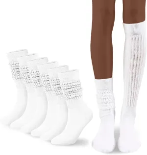 Flydo Womens Slouch Sock Scrunch Socks Soft Long Boot Socks for Women Stacked High Sock 2-3 PACK