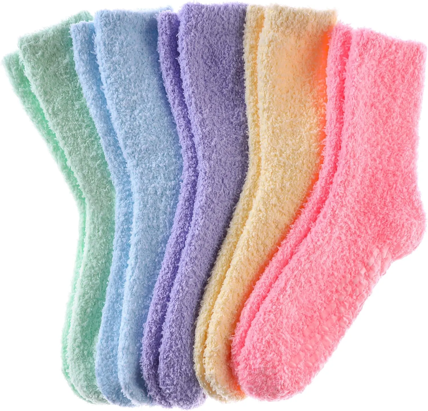 FNOVCO Non Slip Socks for Women Winter Warm Cozy Fuzzy Slipper Socks Soft Fluffy Hospital Socks with Grips