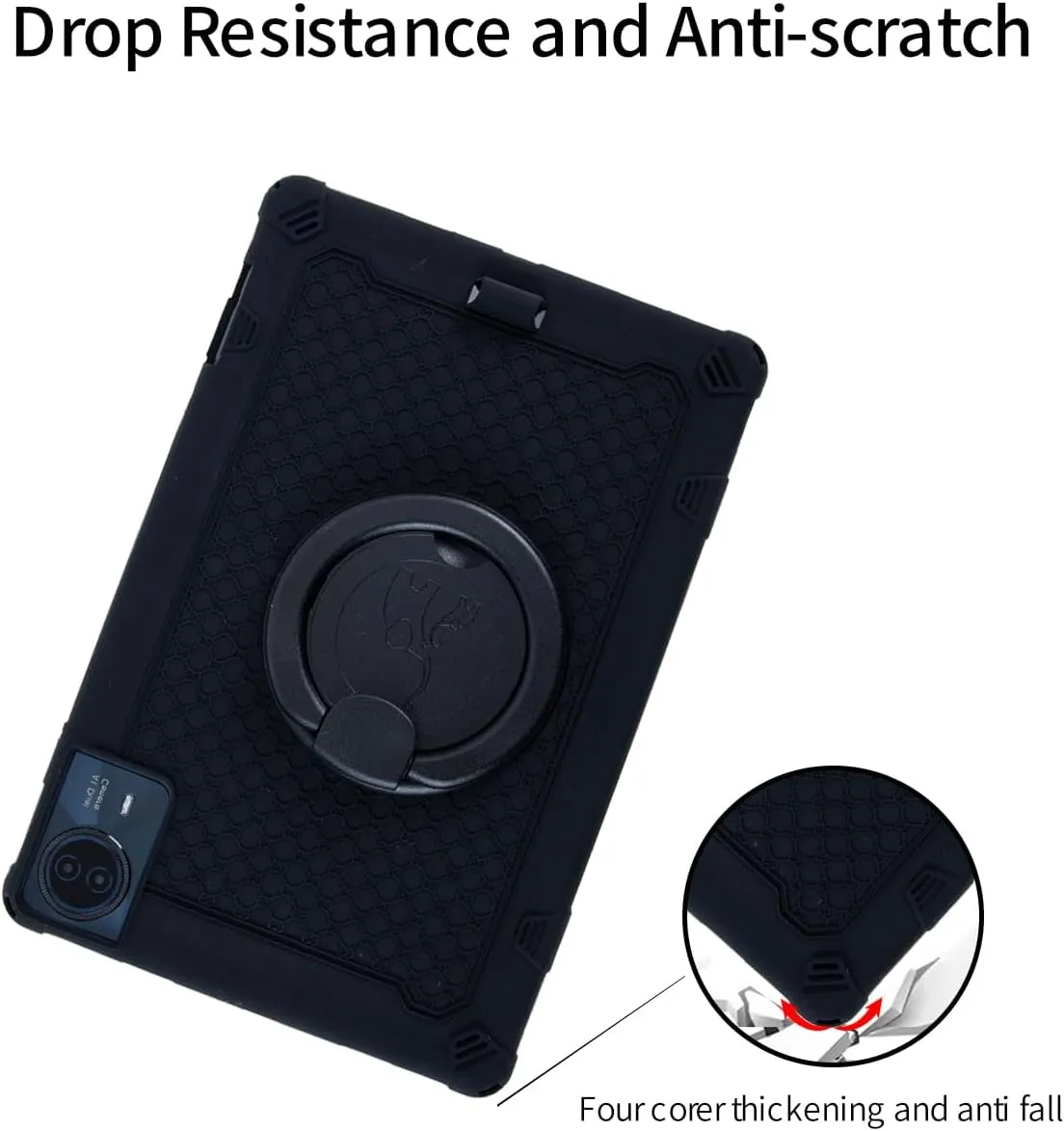 for TECLAST T65Max 13 inch Android Tablets Case,Soft Protective,BOVUGAC Soft Silicone Adjustable Stand Shockproof Kids Friendly for TECLAST T65Max Table(Black)