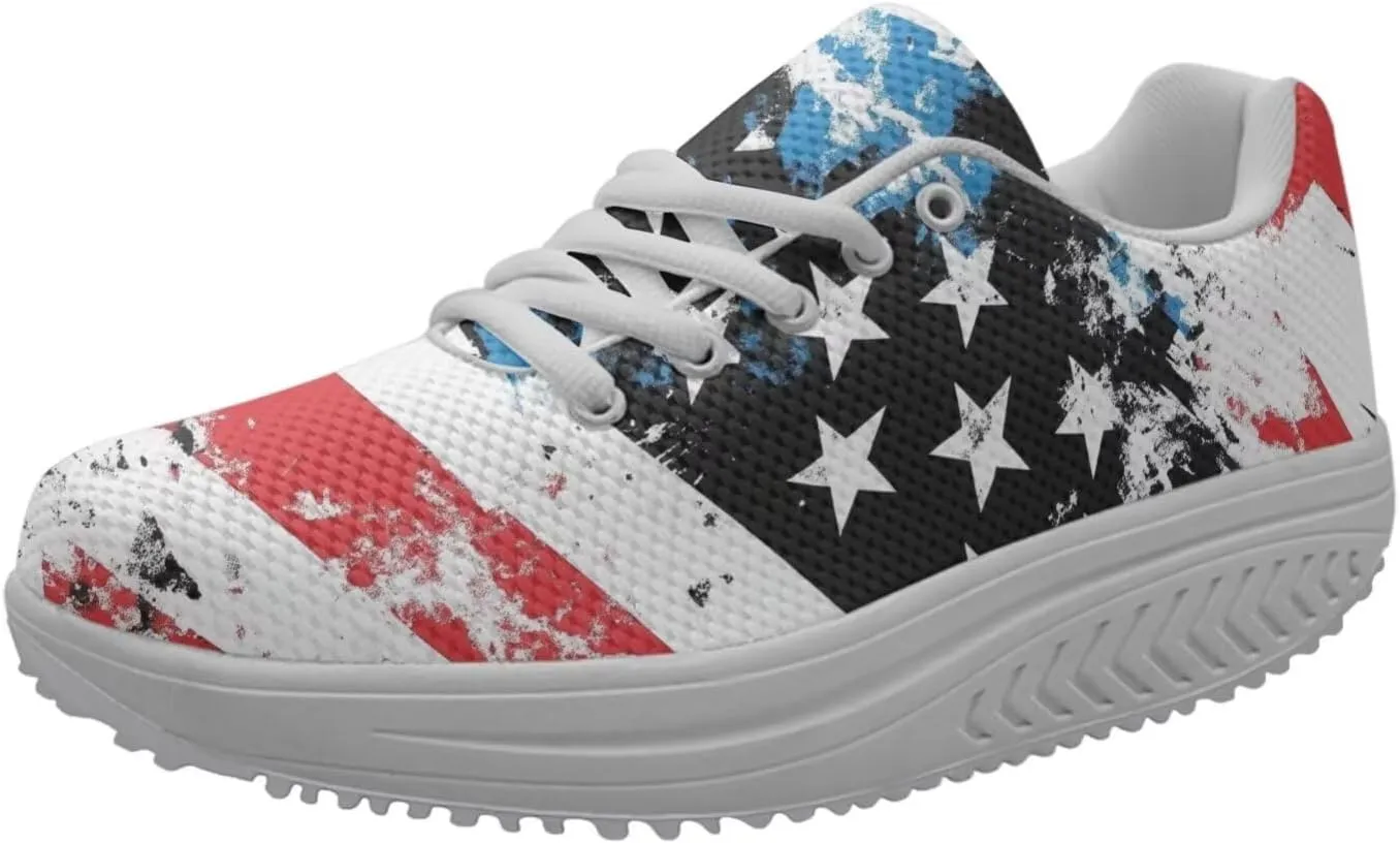 FOR U DESIGNS Fitness Platform Shoes Women Walking Sneaker Casual Wedges Shoes Outdoor for Teenager