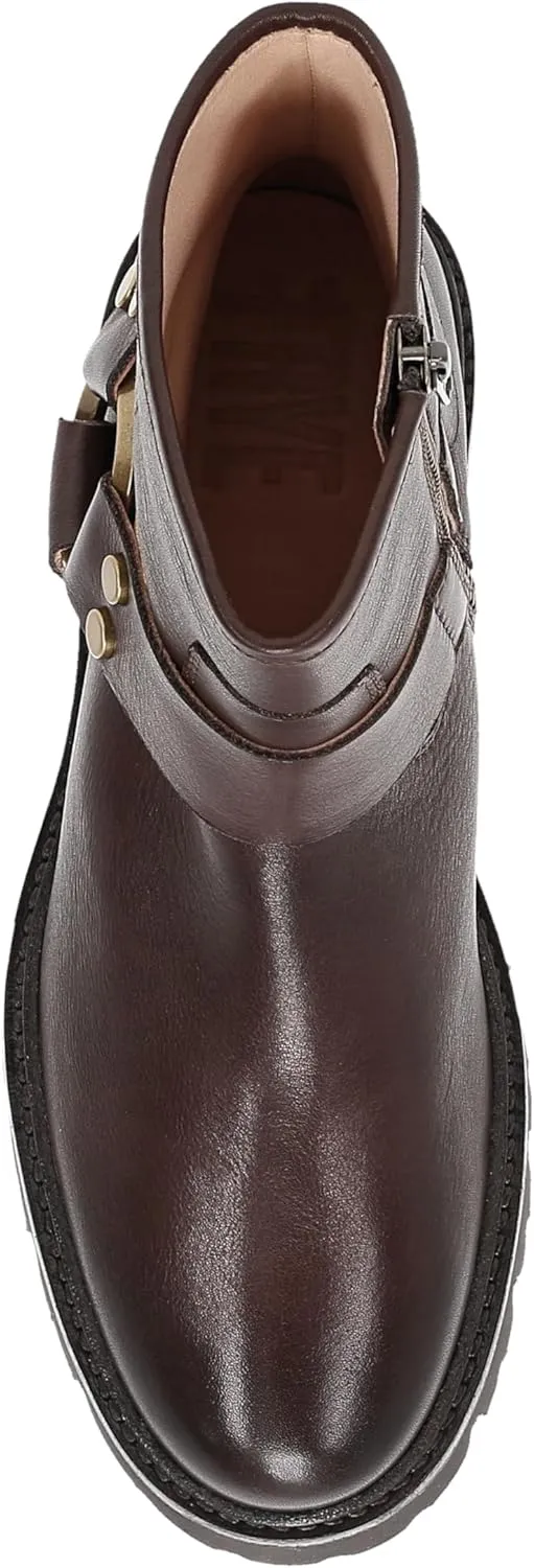 Frye Olivia Harness Short Boots for Women - Soft Leather & Suede, Chunky Heel, EVA Outsole, Versatile Colors