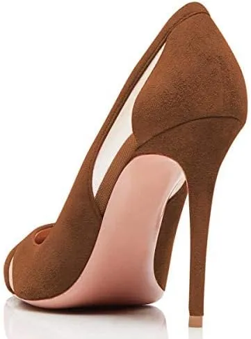 FSJ Women Elegant Mesh High Heel Pump Pointed Toe Stiletto Thin Slip on Dress Prom Party Ladie Shoes Size 4-15 US