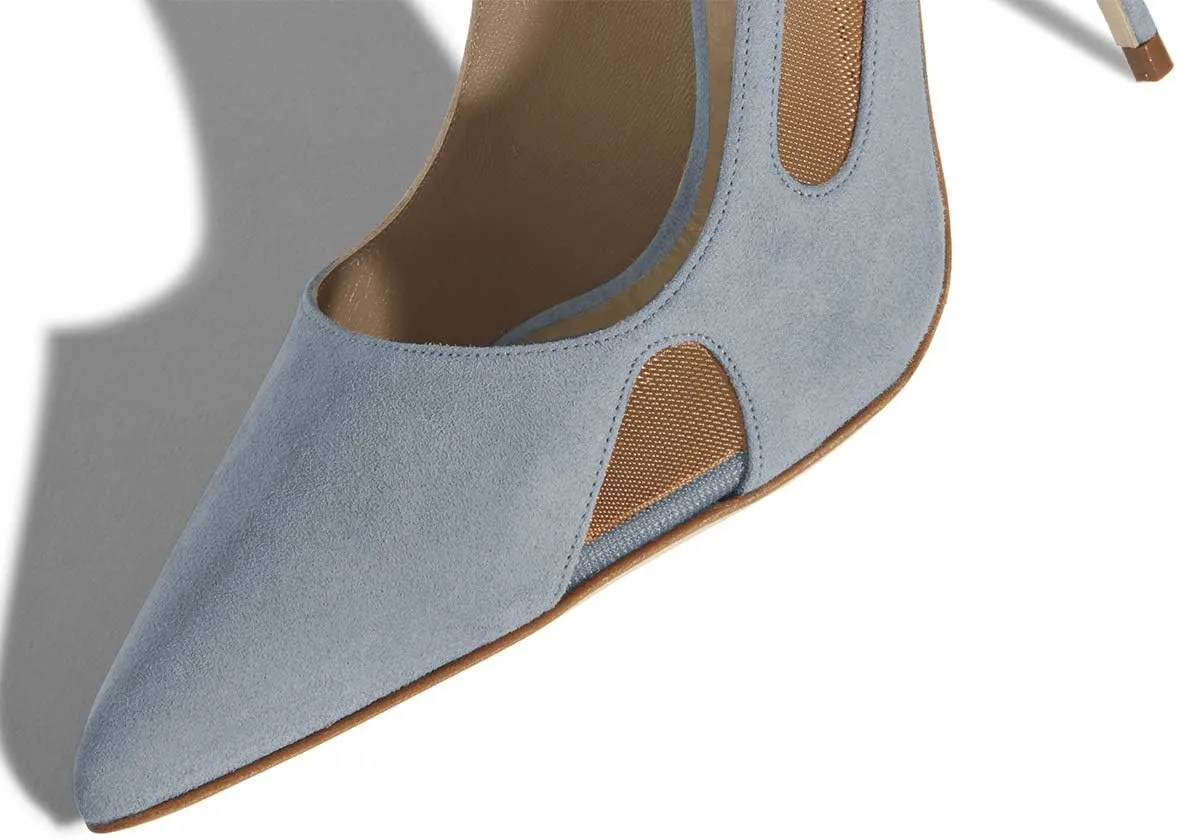 FSJ Women Pointed Toe Pumps Sexy Cutout Mesh Design Stiletto High Heels Comfort Slip on Prom Events Party Dress Shoes Size 4-15 US
