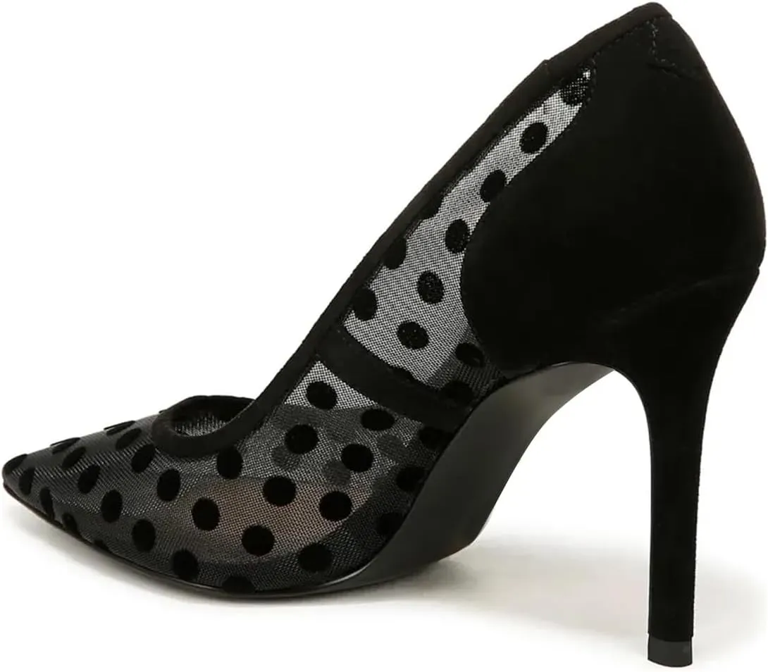 FSJ Women Pointed Toe Stiletto Pumps Slip On Sparkly Rhinestones Studded Mesh High Heel Sexy Formal Event Dress Shoes Sizes 4-16 US