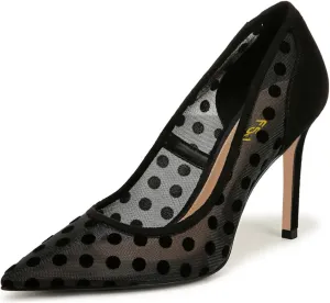 FSJ Women Pointed Toe Stiletto Pumps Slip On Sparkly Rhinestones Studded Mesh High Heel Sexy Formal Event Dress Shoes Sizes 4-16 US