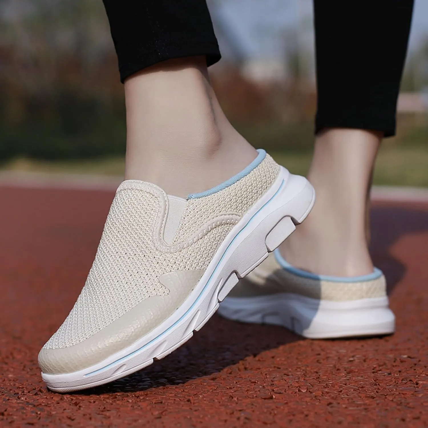 FUNCOS Women's Open Back Slip-On House Slippers, Summer Lightweight Indoor/Outdoor Slippers
