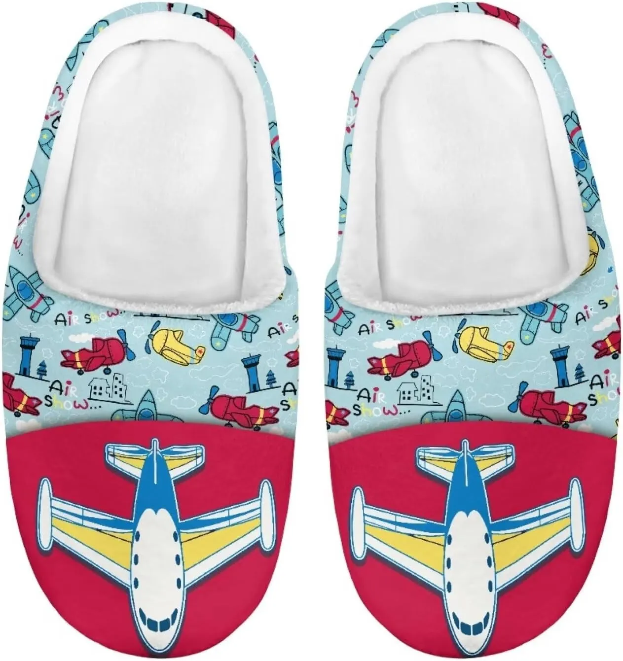 Fuzzy Toddler Slippers Girls Plush Slippers Soft Warm House Shoes Cozy Slip On Indoor Shoes Cute Print House Slippers Non Slip Washable for Bedroom Outdoor US 9-15