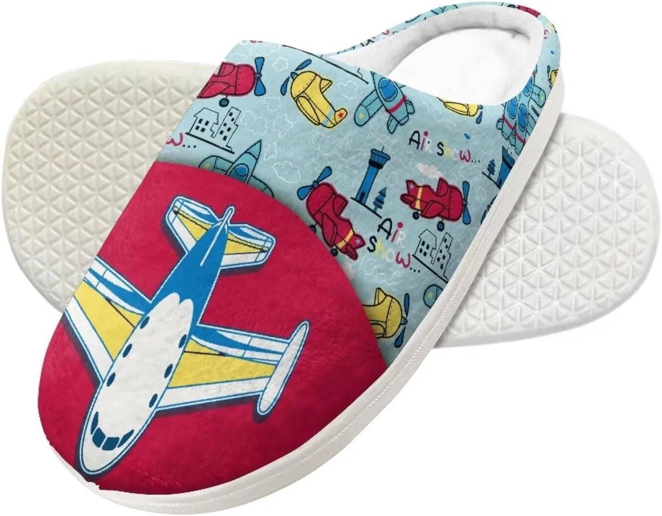 Fuzzy Toddler Slippers Girls Plush Slippers Soft Warm House Shoes Cozy Slip On Indoor Shoes Cute Print House Slippers Non Slip Washable for Bedroom Outdoor US 9-15