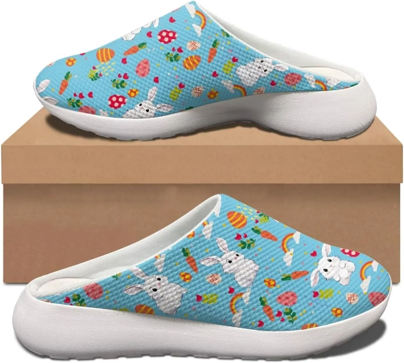 Garden Shoes Womens Slip On Mesh Garden Clogs Rubber Sole Garden Sandals