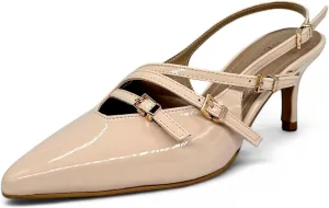 Gemmify Women's Low Heel Sandals – Elegant Silver Dress Shoes with Comfortable Platform – Stylish Heels for Office, Events, and Special Occasions