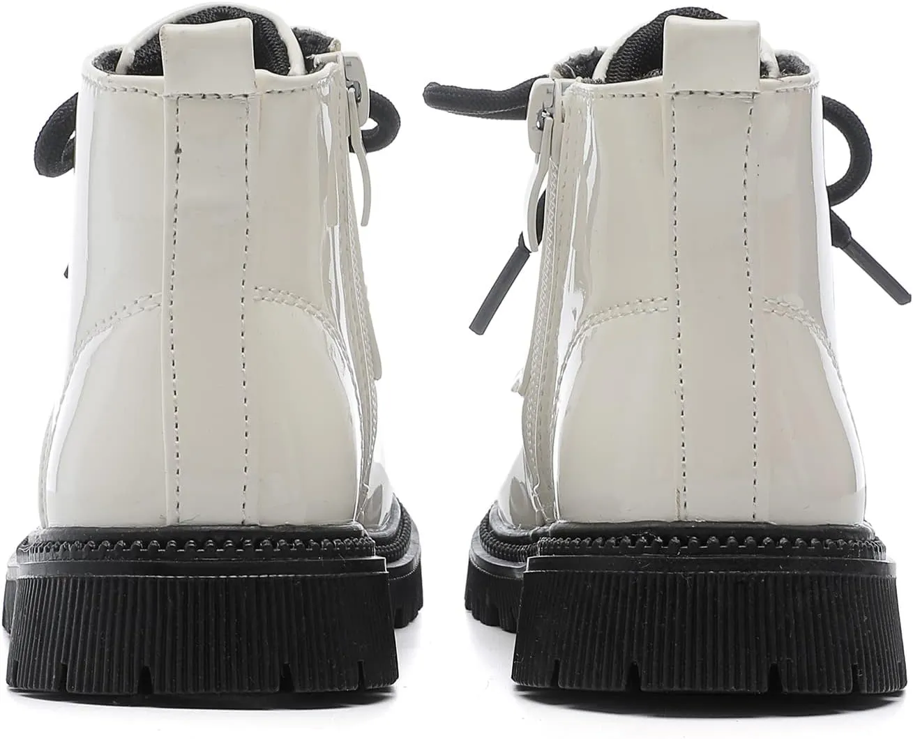 Girls Ankle Boots Fashion Side Zipper Boots Lace Up Waterproof Combat Shoes for Toddler/Little Kid