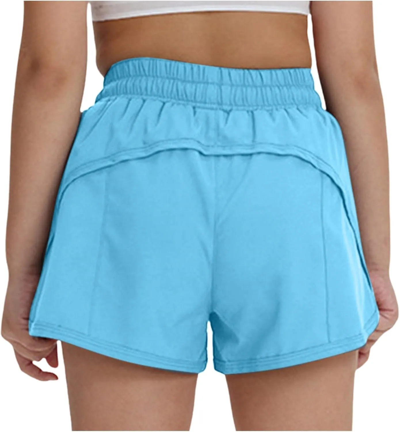 Girls Athletic Shorts with Pockets Casual Running Gym Jogger Shorts Kids Elastic Waist Sports Shorts for Teen Girls
