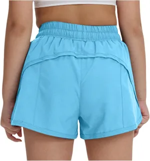 Girls Athletic Shorts with Pockets Casual Running Gym Jogger Shorts Kids Elastic Waist Sports Shorts for Teen Girls