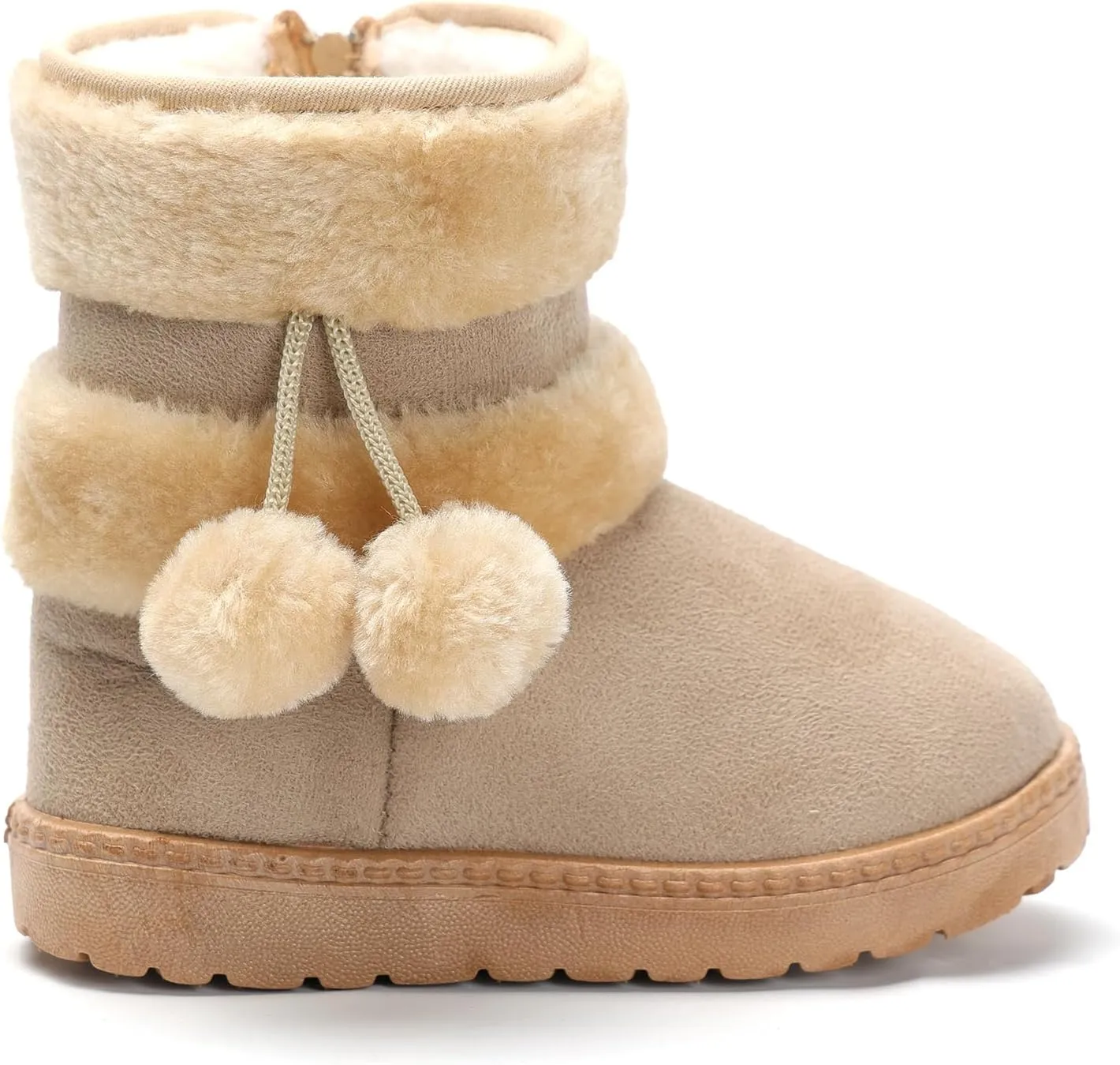 Girls Boys Snow Boots Kids Warm Winter Boots Toddler Plush Booties Fur Lined Non-Slip Shoes (Toddler/Little Kid/Big Kid)