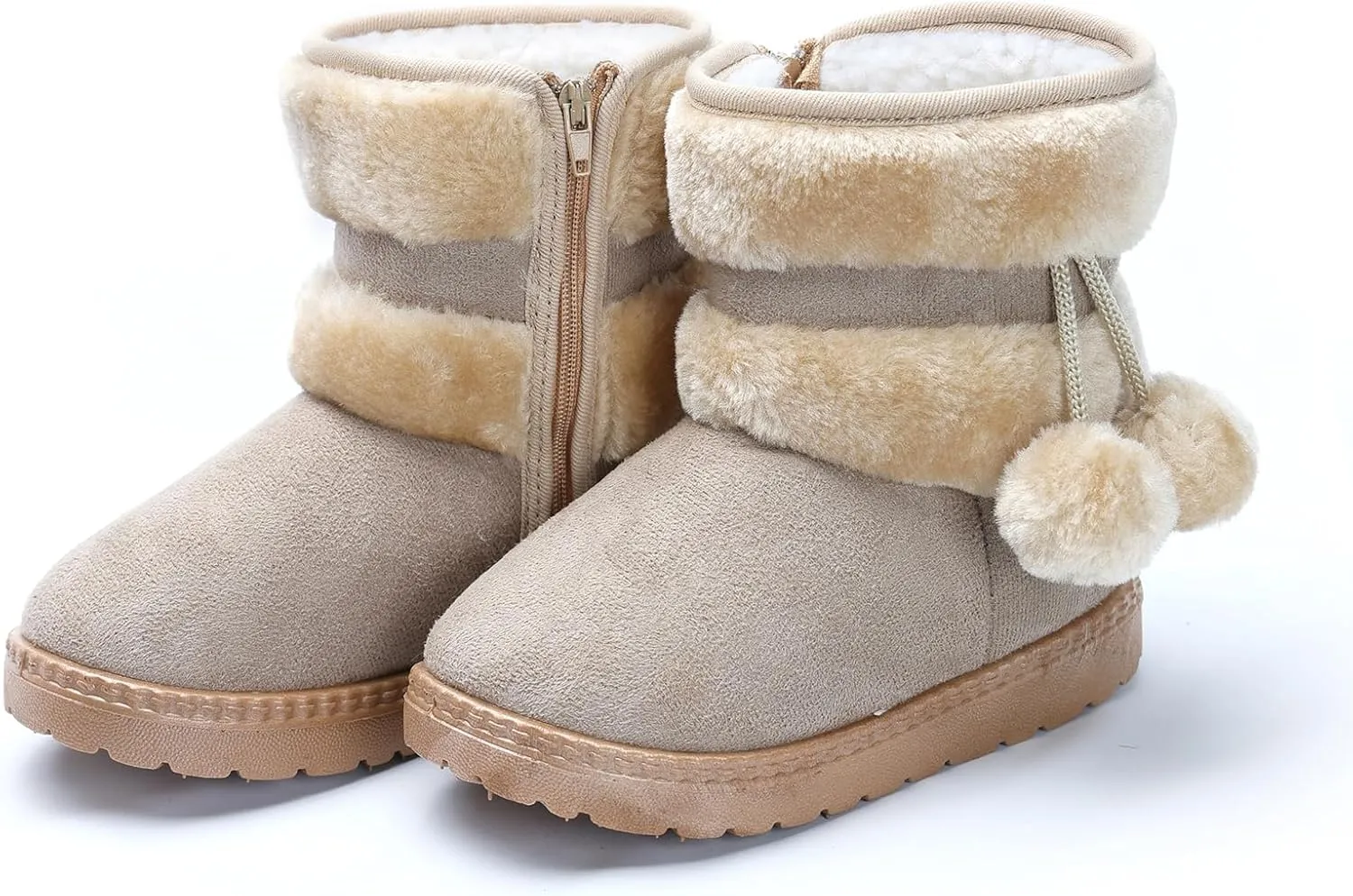 Girls Boys Snow Boots Kids Warm Winter Boots Toddler Plush Booties Fur Lined Non-Slip Shoes (Toddler/Little Kid/Big Kid)
