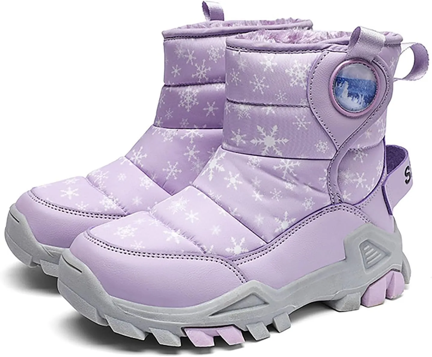 Girls Boys Snow Boots Outdoor Warm Comfortable Non Slip Mid Calf Padded Small Big Kids Winter Shoes Big Kid