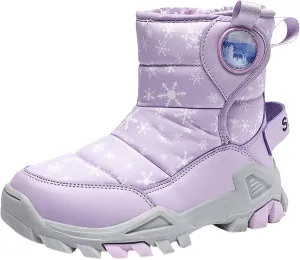 Girls Boys Snow Boots Outdoor Warm Comfortable Non Slip Mid Calf Padded Small Big Kids Winter Shoes Big Kid