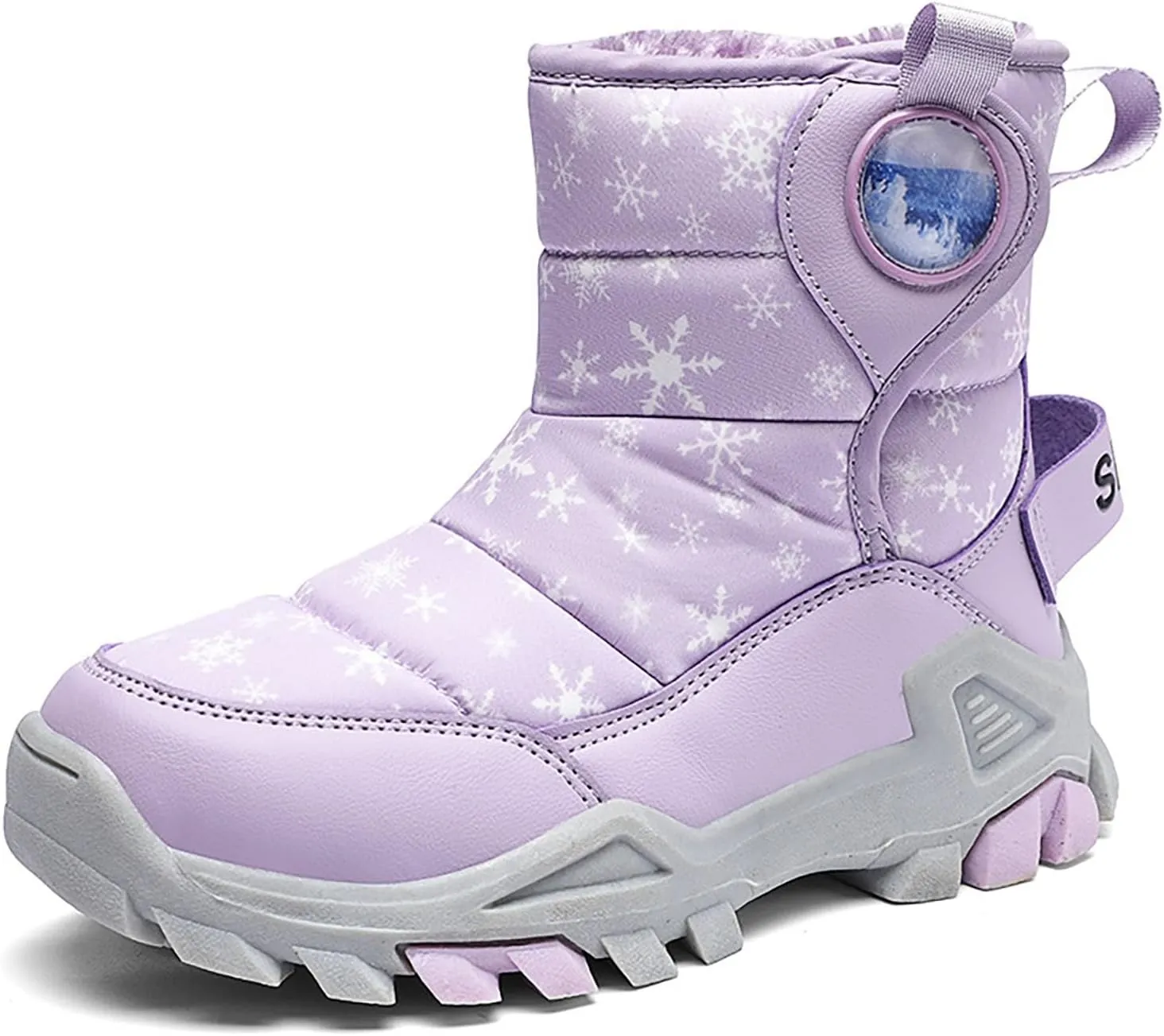 Girls Boys Snow Boots Outdoor Warm Comfortable Non Slip Mid Calf Padded Small Big Kids Winter Shoes Big Kid