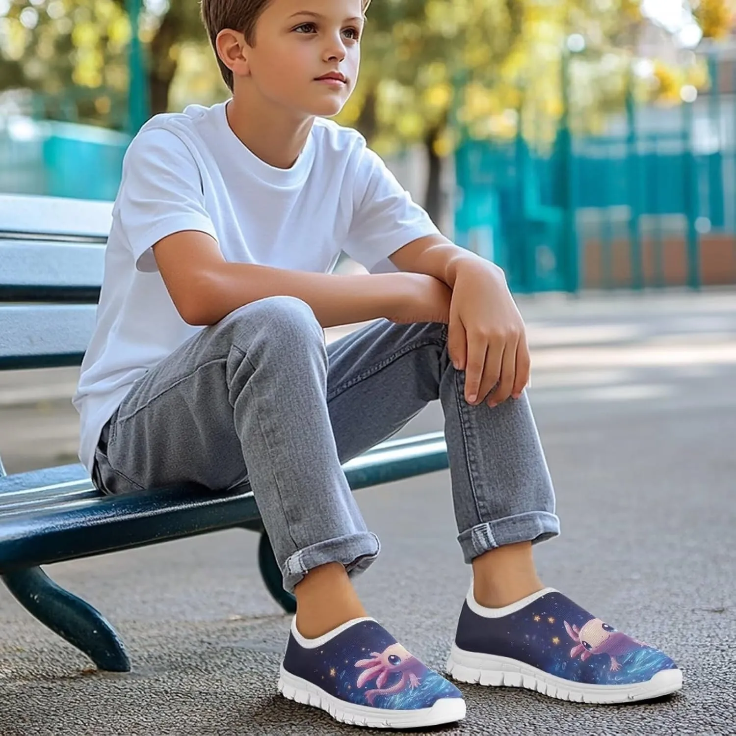 Girls Kids Slip On Sneakers Big Kids Casual Gym Tennis Shoes Soft Sole