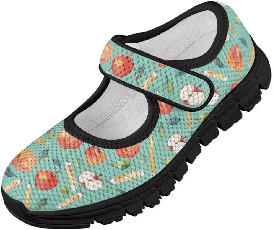 Girl's Mary Jane Shoes Little Girl Casual Anti-Slip Mesh Sneaker with Magic Sticker for Walking Campimg