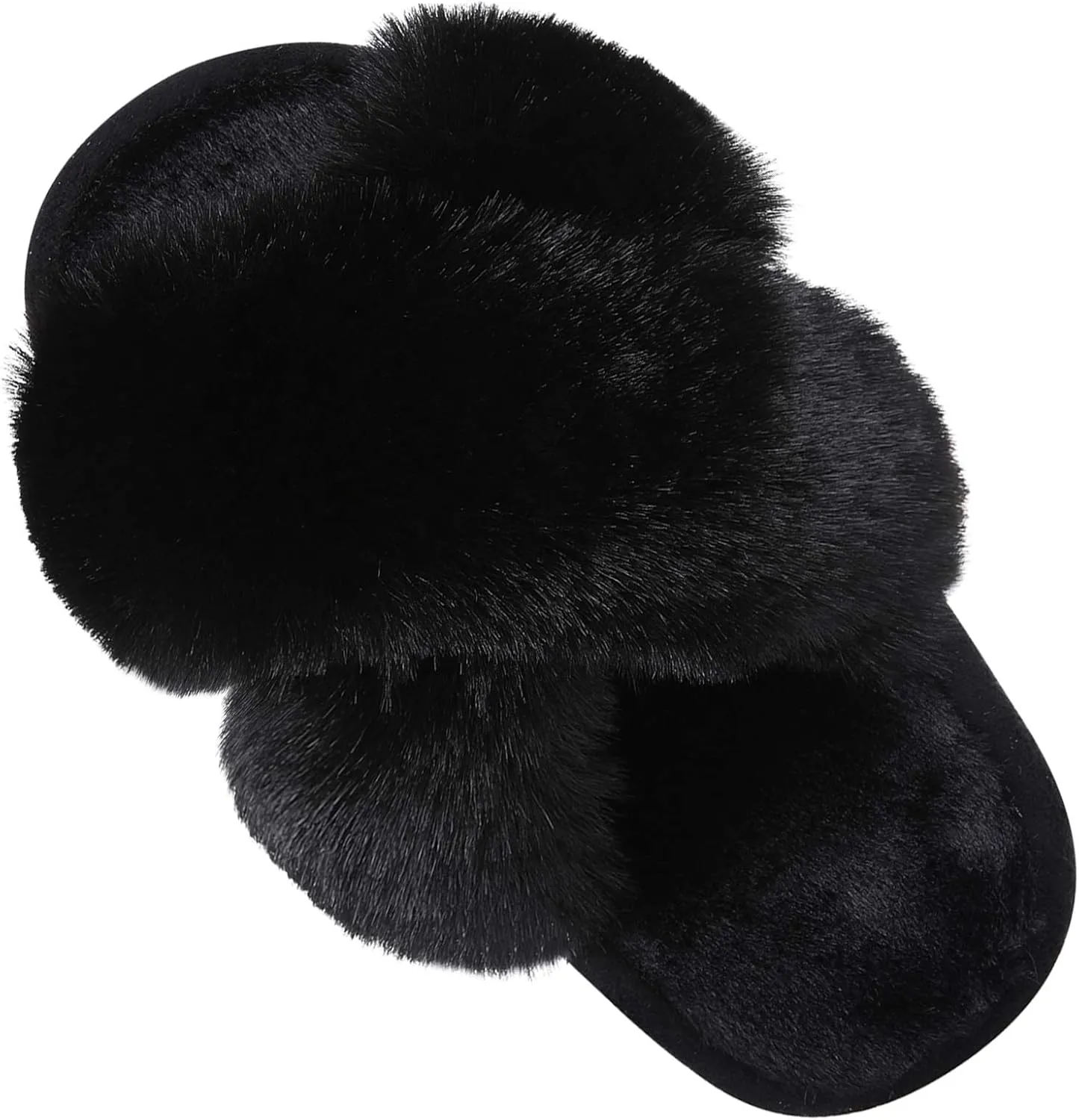 Girl's Soft Plush Lightweight House Slippers Non Slip Cross Band Slip on Open Toe Cozy Indoor Outdoor Slippers