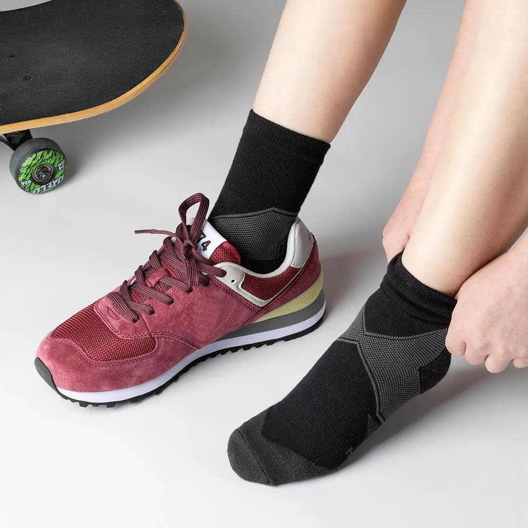 GLENMEARL Crew Socks for Women, 5 Pair Cushioned Athletic Cotton Sock, Warm Calf Boot Socks, Crew Sock for Hiking Running