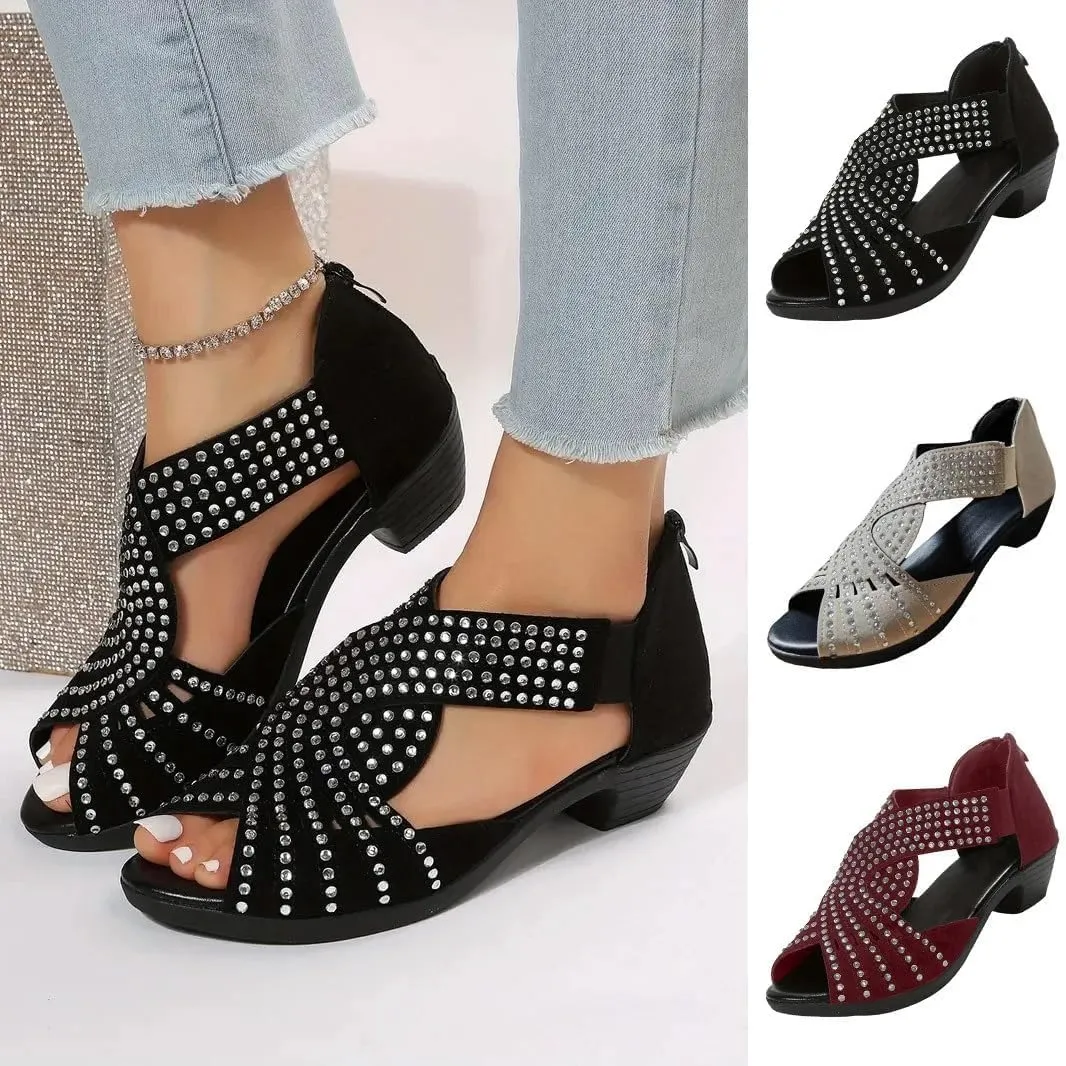 Glowstep Orthopedic Low Heel Cut-Out Sandals for Women Non-slip Comfortable, Cushioned, Breathable Orthopedic Sandals
