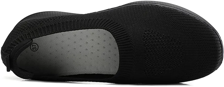 GOSPT Women's Slip on Sock Sneakers Lightweight Elastic Knit Mesh Shoes Comfort Flats