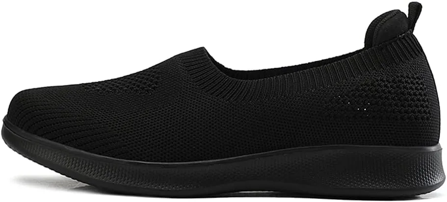 GOSPT Women's Slip on Sock Sneakers Lightweight Elastic Knit Mesh Shoes Comfort Flats