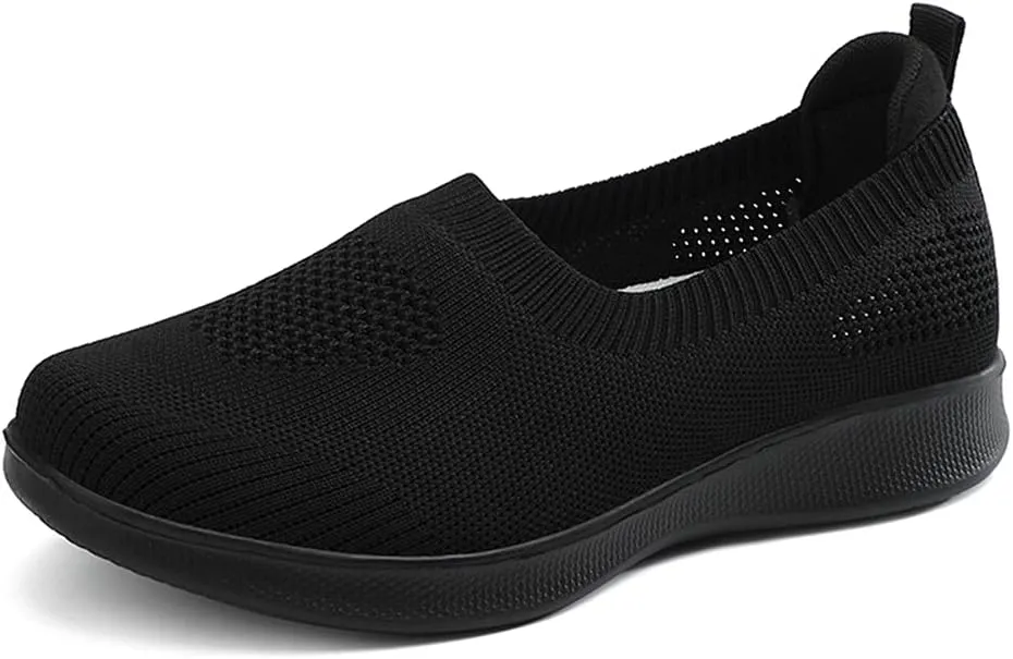 GOSPT Women's Slip on Sock Sneakers Lightweight Elastic Knit Mesh Shoes Comfort Flats