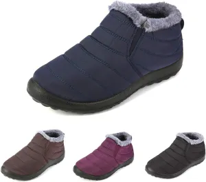 gracosy Warm Snow Boots, Winter Warm Ankle Boots, Fur Lining Boots,Waterproof Thickening Winter Shoes for Women and Men