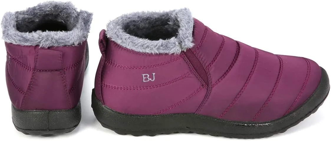 gracosy Warm Snow Boots, Winter Warm Ankle Boots, Fur Lining Boots,Waterproof Thickening Winter Shoes for Women and Men