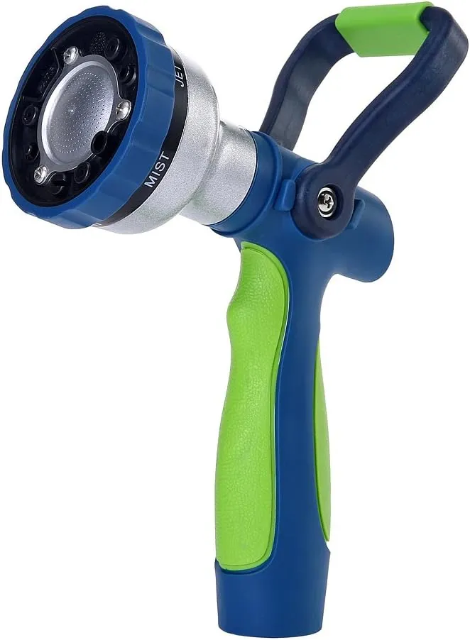 GREEN MOUNT New Patent Garden Hose Nozzle, Heavy Duty Water Nozzle, High Pressure Fireman Style Nozzle with Ergonomic Handle for Women to Water Lawn and Garden