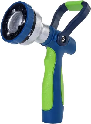 GREEN MOUNT New Patent Garden Hose Nozzle, Heavy Duty Water Nozzle, High Pressure Fireman Style Nozzle with Ergonomic Handle for Women to Water Lawn and Garden