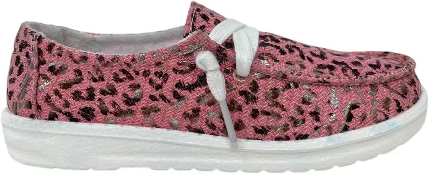 Gypsy Jazz Children's Slip-On Shoes, Lil Kylie, Pink Leopard Print, Size 13