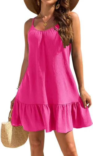 Halife Swimsuit Coverup for Women 2025 Vacation Beach Cover Ups Spaghetti Straps Bathing Suit Cover Up Sundress