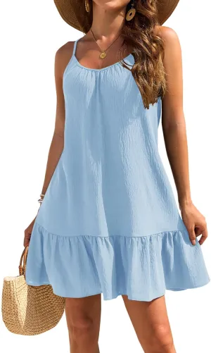 Halife Swimsuit Coverup for Women 2025 Vacation Beach Cover Ups Spaghetti Straps Bathing Suit Cover Up Sundress