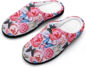 Halloween Clog Slippers Mens Non-Slip House Slippers Womens Memory Foam Cotton Slippers Slip-On Shoes Indoor Outdoor