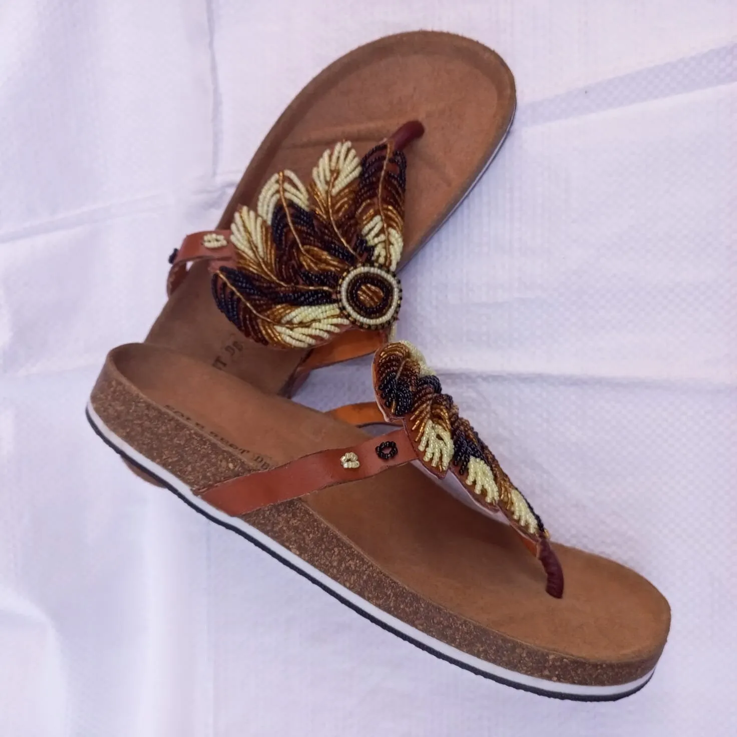 Handmade African Beaded Sandals/Authentic Maasai-Style Leather Flip-Flops Women/Boho Beach Sandals/Comfortable Summer Sandal African Gifts