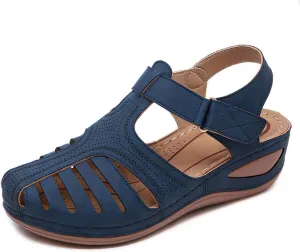 HARENCE Womens Sandals Wedge Shoes: Comfortable Ankle Strap Closed Toe Summer Platform Sandals Casual Bohemia Gladiator Outdoor Wedges