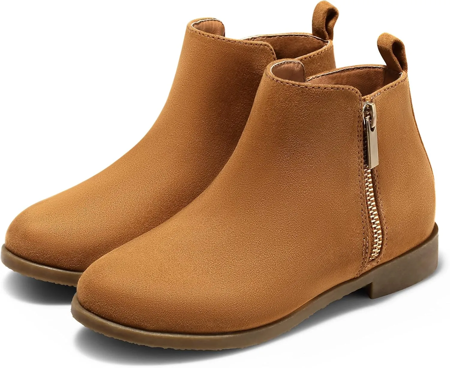 Harvest Land Girl Boots Kids Ankle Boots Warm Side Zipper Low Heel Short Booties Winter Anti-Slip Outdoor Shoes for Little Kids/Big Kids