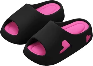 Heart Platform Sandals Women Girls EVA Cloud Slippers Shower Slides for Bathroom/Pool/Beach with Removable Insole