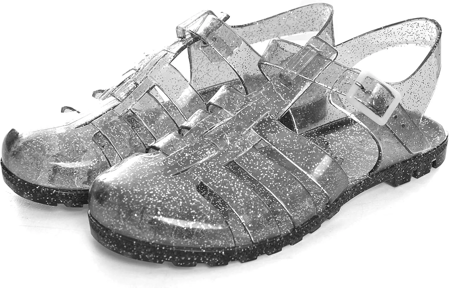 Hee grand Crystal Jelly Heel Sandals For Women Summer Beach Jelly Shoes