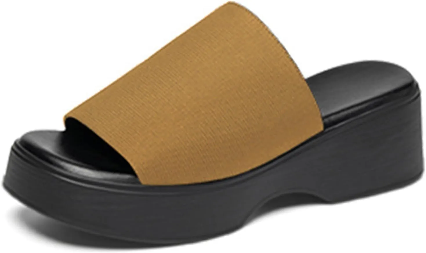 Heeled Mules for Women Platform Heel Slip On Sandals Wedges Flatform Slides Sandals