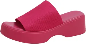 Heeled Mules for Women Platform Heel Slip On Sandals Wedges Flatform Slides Sandals