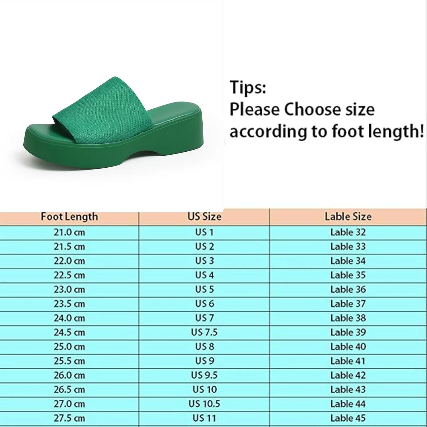 Heeled Mules for Women Platform Heel Slip On Sandals Wedges Flatform Slides Sandals
